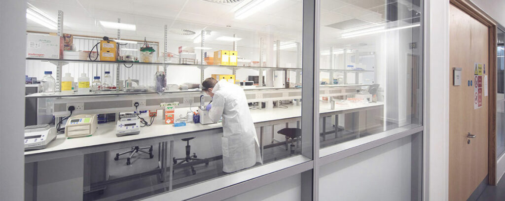 A view of a lab through the window