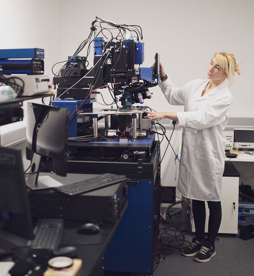 Person working in a technical workshop